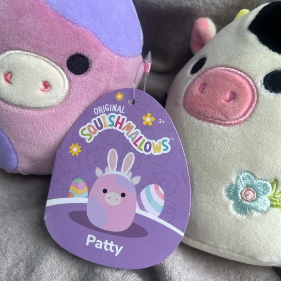 Connor and Patty the Cow Squishmallow Bundle 4” NWT Easter and Spring 2024 - Picture 2 of 3
